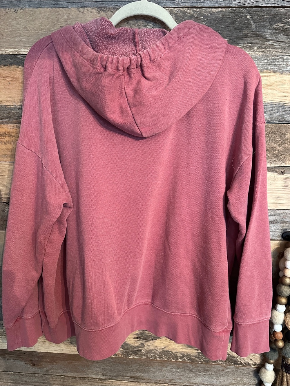 American Eagle Outfitters Dusty Rose Hoodie with Distressed Pumpkin Face - Picture 5 of 7